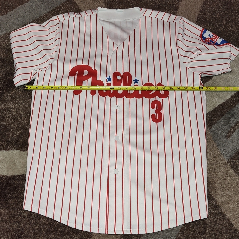 XL Phillies Striped Baseball Jersey - (No Name Brand) - Picture 3 of 6